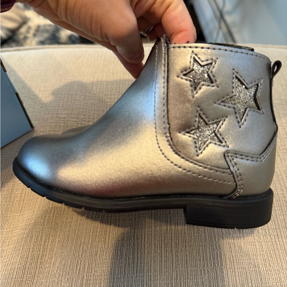 Stride Rite Pewter Ankle Boots 9 toddler